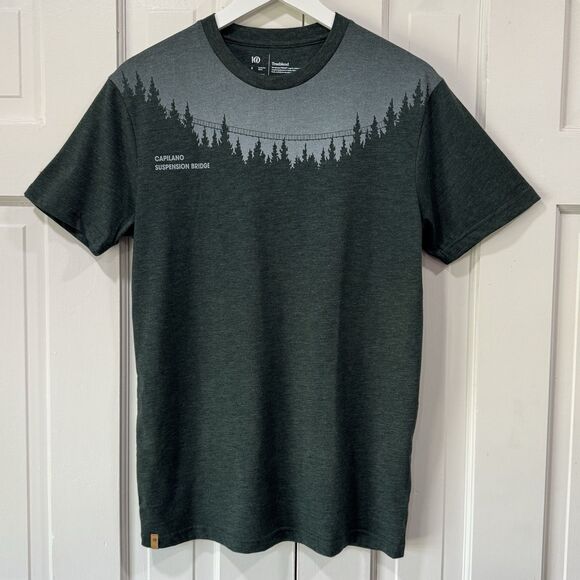 TENTREE Treeblend Organic Tencel Shirt S Capilano Suspension Bridge Forest Green - Picture 2 of 10